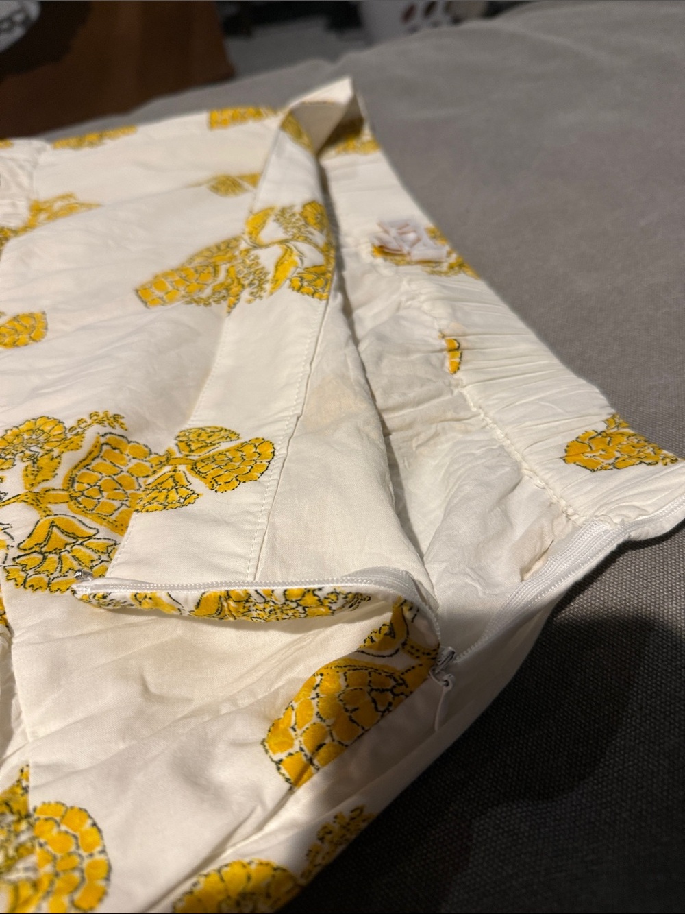 Tiered Maxi Skirt in White with Yellow Floral Print - Picture 4 of 5